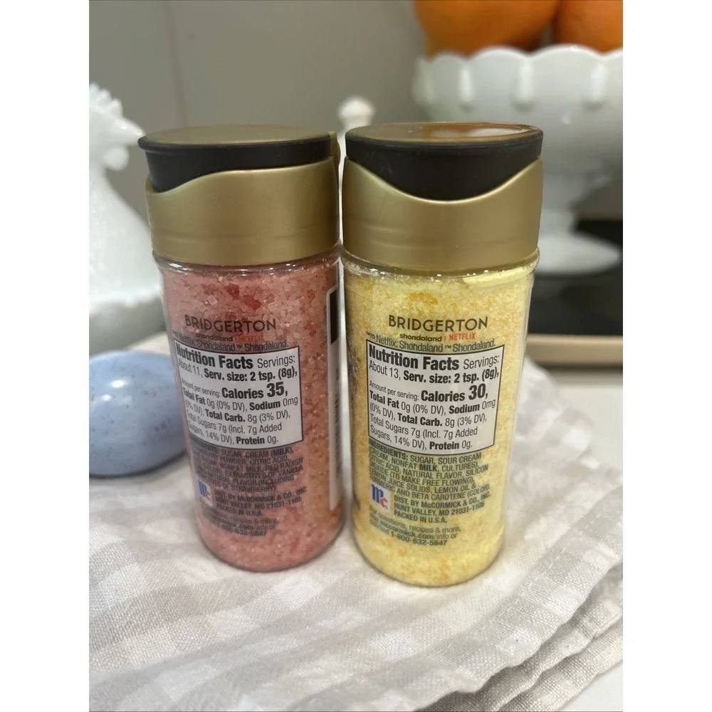 Bridgerton Finishing Sugar Strawberries and Cream, Sweet Lemon McCormick Limited
